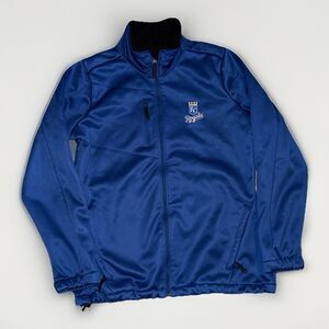 Antigua KC Royals Jacket Women L Full Zip Royal Blue Polyester Pocket Baseball